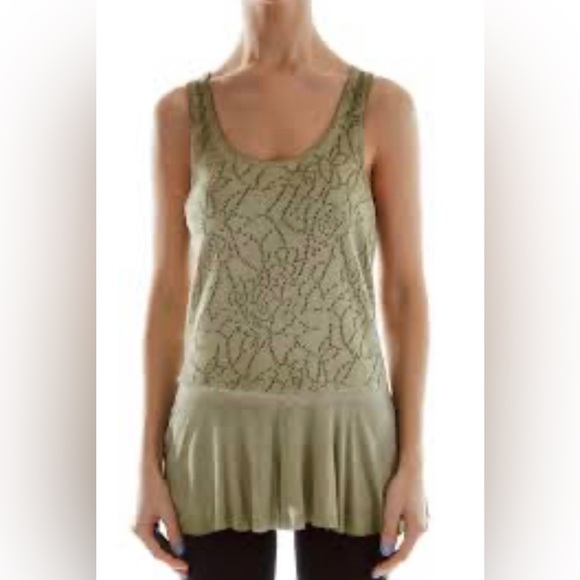 Free People Tops - NWT Free People Olive Green Printed Tank Top SZ S💚